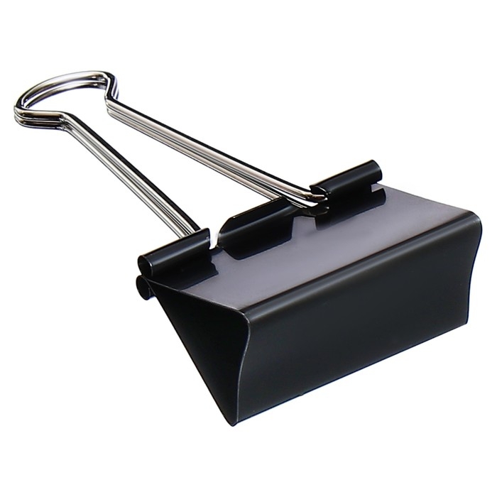 Зажимы для бумаг 25 мм, 12 штук, чёрные Зажимы для бумаг 25 мм, 12 штук, чёрные