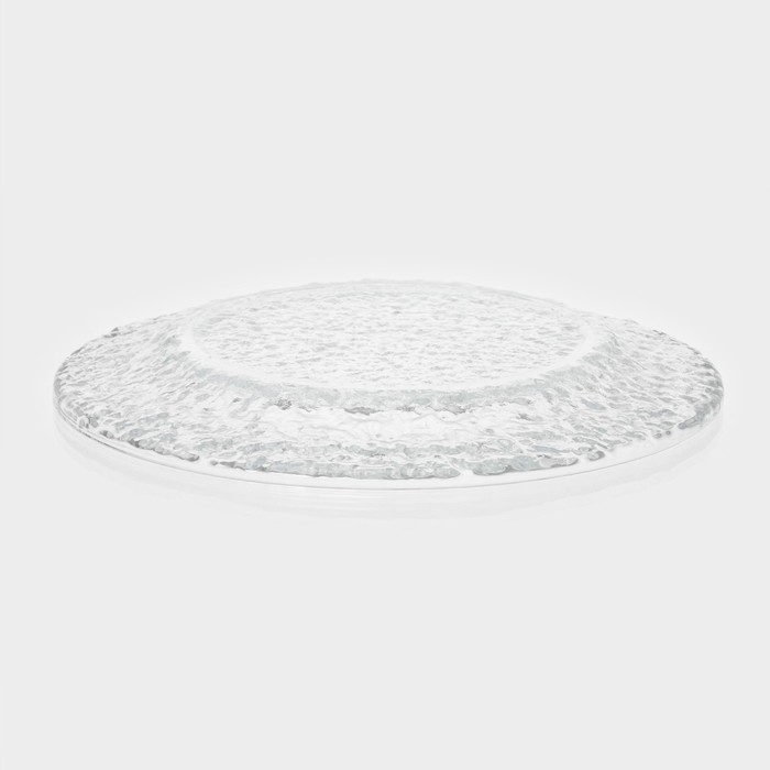 Тарелка стеклянная «Вулкан», d=27,5 см, цвет прозрачный Тарелка стеклянная «Вулкан», d=27,5 см, цвет прозрачный