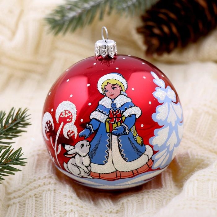 Новогодний шар Новогодний шар "Любава" 8,5 см микс