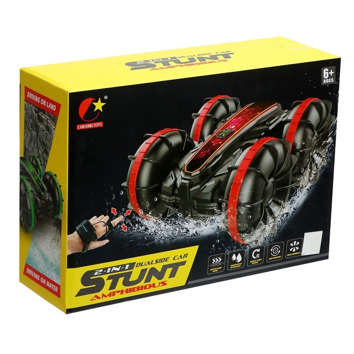 Машина-перевёртыш «Амфибия», работает от аккумулятора, управление жестами, плавает, цвет красный Машина-перевёртыш «Амфибия», работает от аккумулятора, управление жестами, плавает, цвет красный