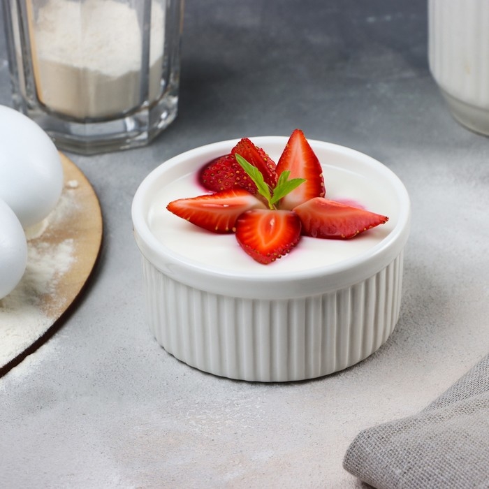 Рамекин керамический «Жульен», 9.5 х 4.5 см, 200 мл, цвет белый Рамекин керамический «Жульен», 9.5 х 4.5 см, 200 мл, цвет белый