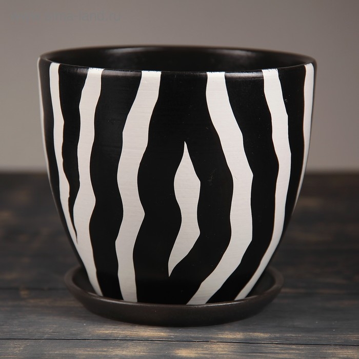 Горшок цветочный  Горшок цветочный "Зебра" № 4 Высокий овал, 2,6 л