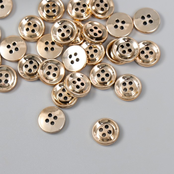 Пуговицы пластик для творчества 4 прокола Пуговицы пластик для творчества 4 прокола "Золотая" набор 30 шт 1,2х1,2 см