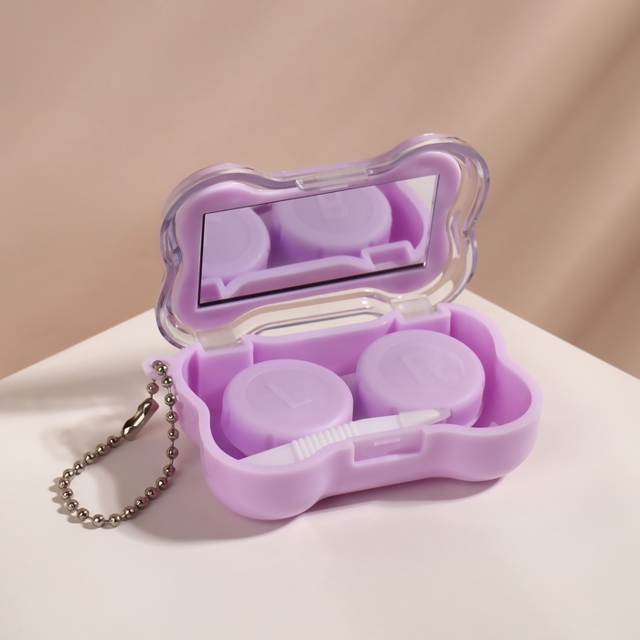 Набор для контактных линз, в футляре с зеркалом, 4 предмета, цвет МИКС Набор для контактных линз, в футляре с зеркалом, 4 предмета, цвет МИКС