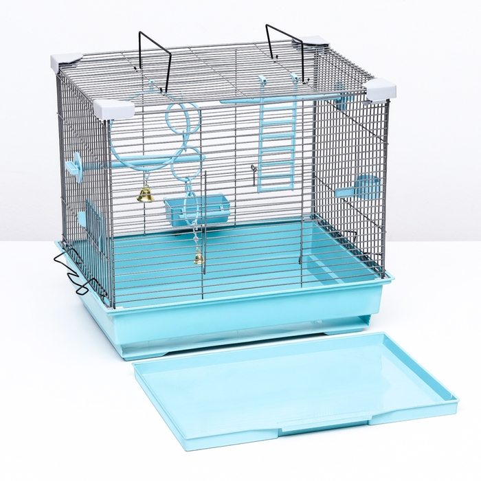 Клетка для птиц Клетка для птиц "Пижон" №100, разборная, 42 х 30 х 37см (укомплект.) бирюзовая