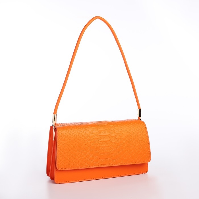 Сумка-багет на клапане, цвет оранжевый Сумка-багет на клапане, цвет оранжевый