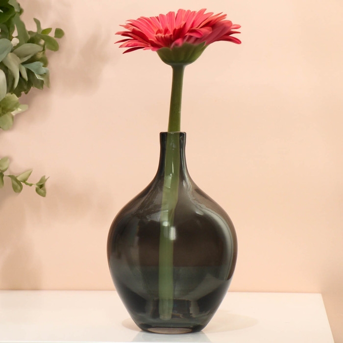 Ваза для цветов «Винтаж» из прозрачного серого стекла 20 х 14 х 14 см Ваза для цветов «Винтаж» из прозрачного серого стекла 20 х 14 х 14 см