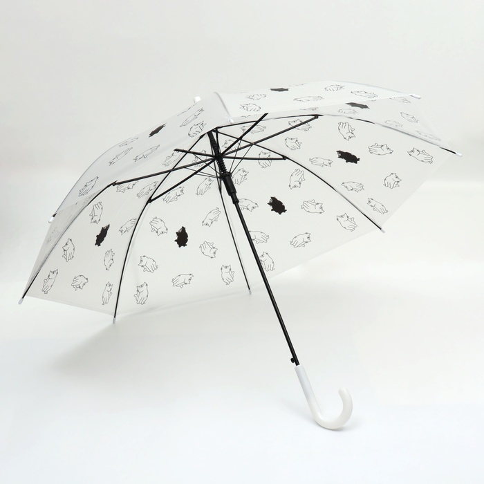 Зонт - трость полуавтоматический, &laquo;Funny kitten&raquo;, 8 спиц, R = 47/55 см, D = 110 см, цвет МИКС