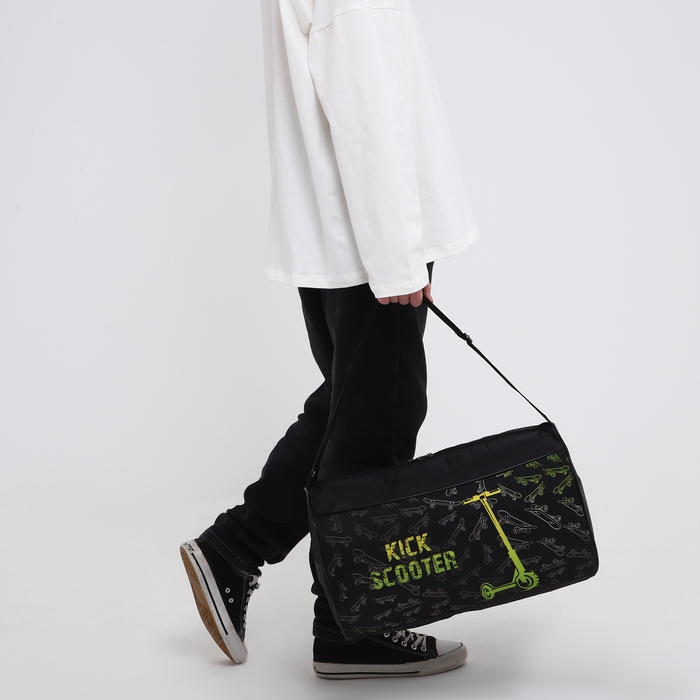 Сумка детская спортивная для мальчика «Самокат», 40х21х24см, цвет чёрный