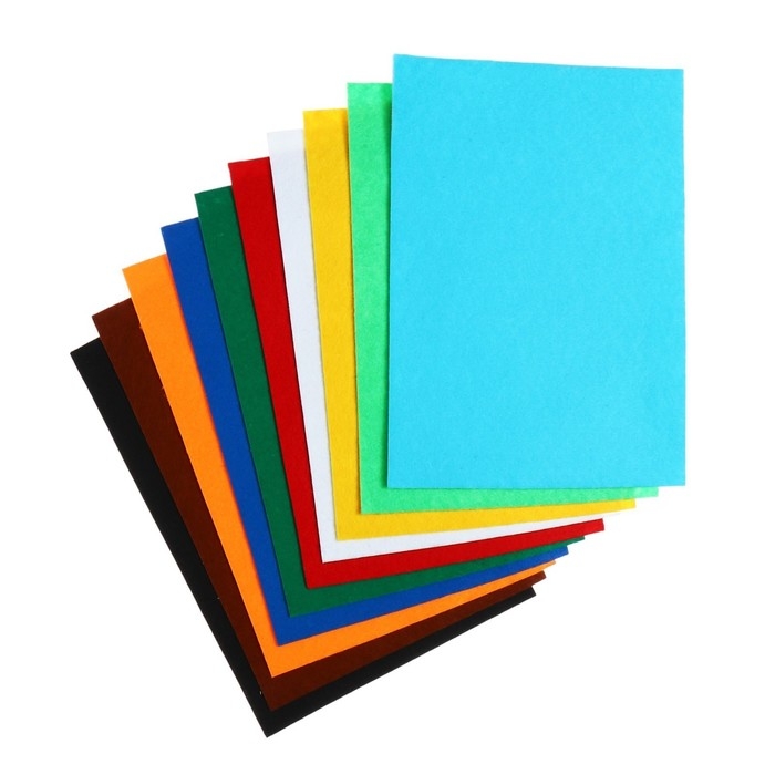 Фетр цветной набор, толщина-2 мм, формат А4, мягкий, 10 листов, 10 цветов, самоклеящийся Фетр цветной набор, толщина-2 мм, формат А4, мягкий, 10 листов, 10 цветов, самоклеящийся