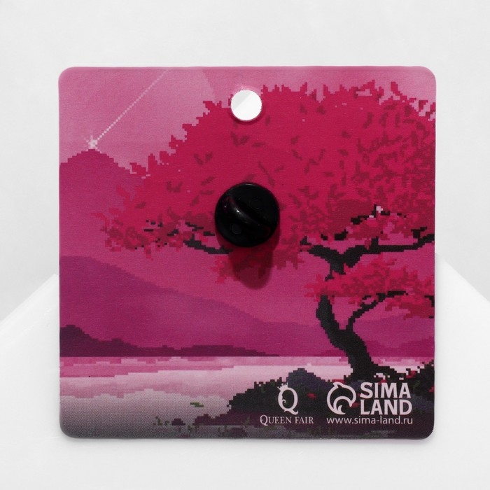 Значок «Япония» сакура, цветной в золоте Значок «Япония» сакура, цветной в золоте