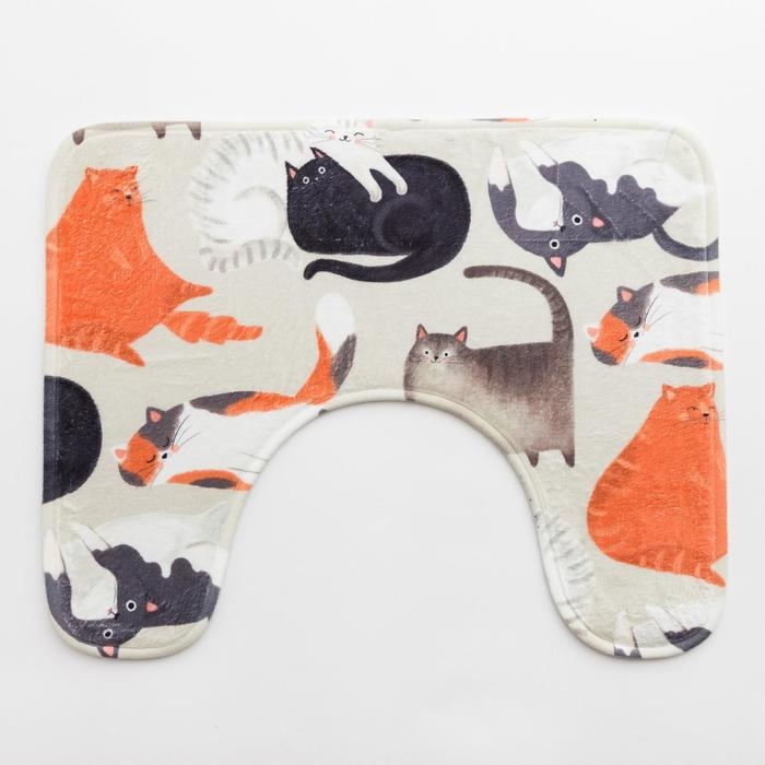 Коврик для ванной Этель Коврик для ванной Этель "Котики", 50х40 см, велюр