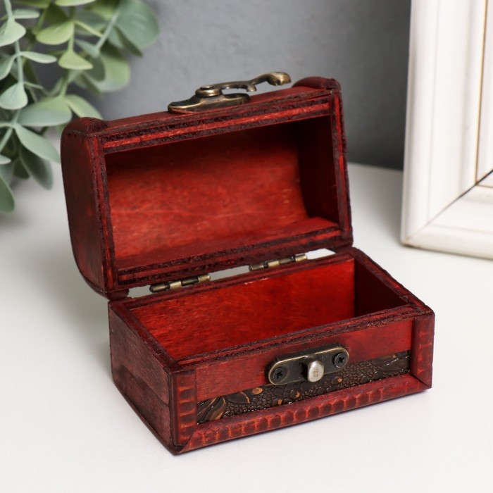 Шкатулка дерево сундучок  Шкатулка дерево сундучок "Цветущий сад и бабочки" 7х9,5х5,7 см