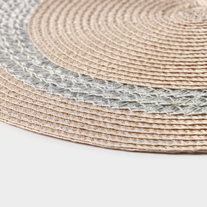 Салфетка сервировочная на стол Доляна «Оскар», d=38 см, цвет бежевый