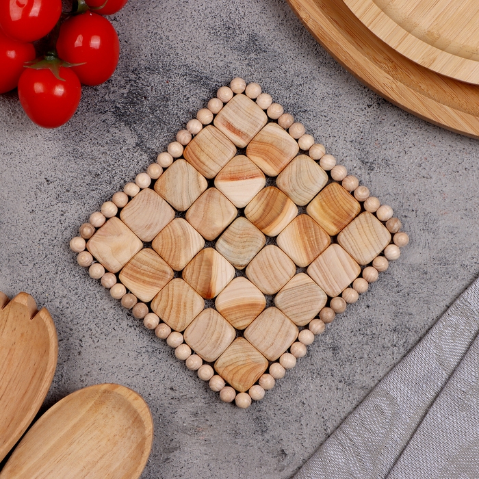 Подставка под горячее, 11х11 см, можжевельник Подставка под горячее, 11х11 см, можжевельник