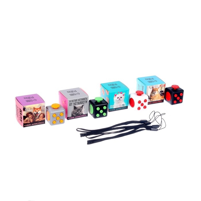 Фиджет кубик антистресс «Котики», МИКС, в шоубоксе