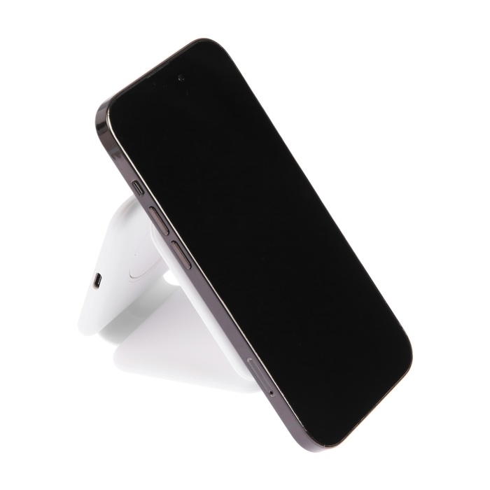 Беспроводная зарядка 3 в 1 H39, 15 W, подсветка, поддержка MagSafe, складная, стекло, белая