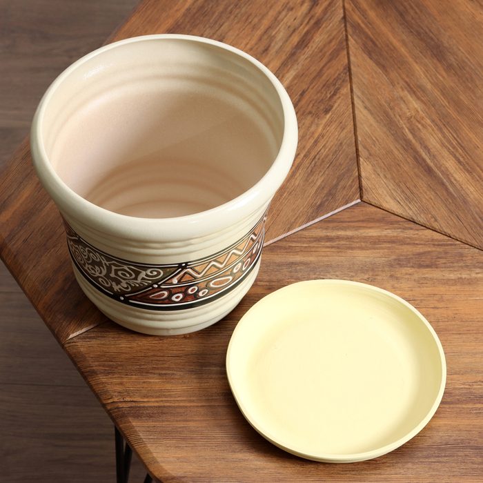 Горшок цветочный Горшок цветочный "Каролина 2" Мозайка желтый 7л