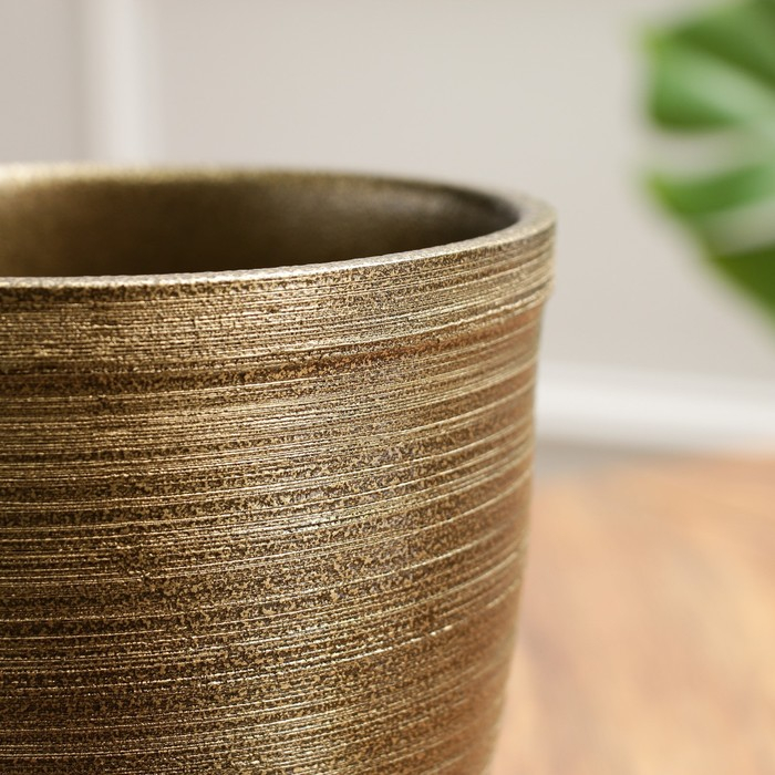 Горшок цветочный  Горшок цветочный "Золото" с поддоном, 2,4л