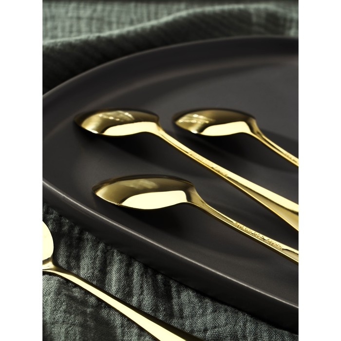 Ложки чайные Доляна &laquo;Голд&raquo;, длина 13,5 см, 6 шт