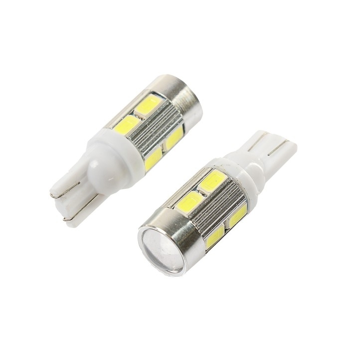 Автолампа светодиодная Cartage, T10 W5W, 12 В, 10 SMD-5630, набор 2 шт Автолампа светодиодная Cartage, T10 W5W, 12 В, 10 SMD-5630, набор 2 шт