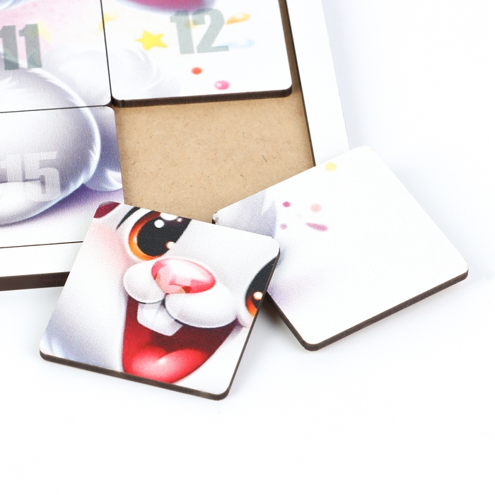 Головоломка  Головоломка "Пятнашки. Зайка", логическая настольная игра, 22х22 см