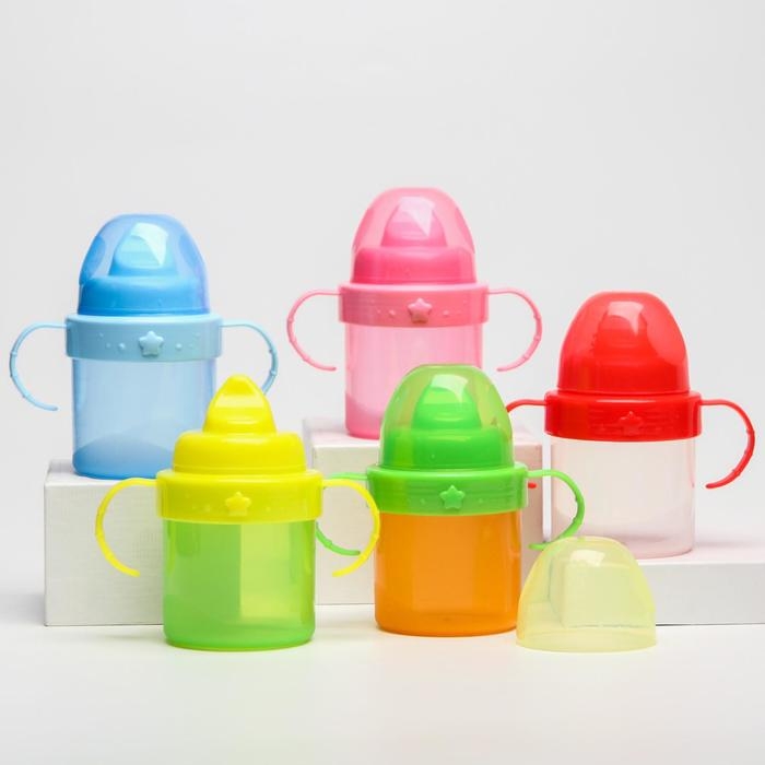 Поильник детский с твёрдым носиком, 150 мл., с ручками, цвет МИКС Поильник детский с твёрдым носиком, 150 мл., с ручками, цвет МИКС