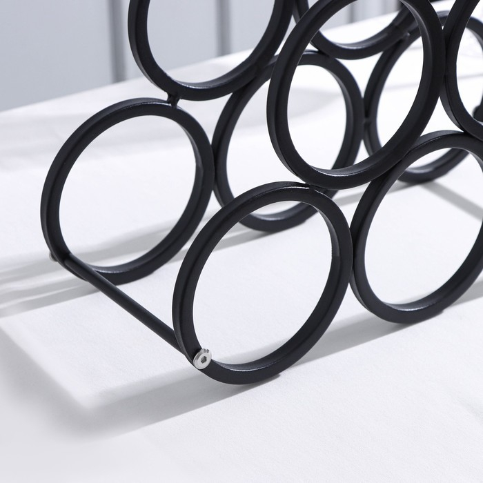 Подставка для бутылок Доляна «Моно», метал, 31,5×28,5×12,5 см, цвет чёрный Подставка для бутылок Доляна «Моно», метал, 31,5×28,5×12,5 см, цвет чёрный