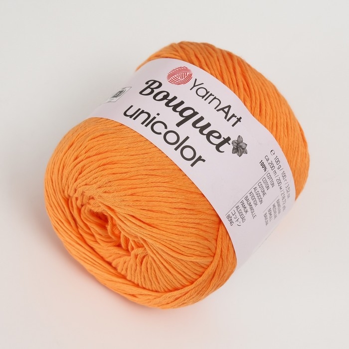 Пряжа Пряжа "Bouquet Unicolor" 100% хлопок 200м/100г (3214 персик)