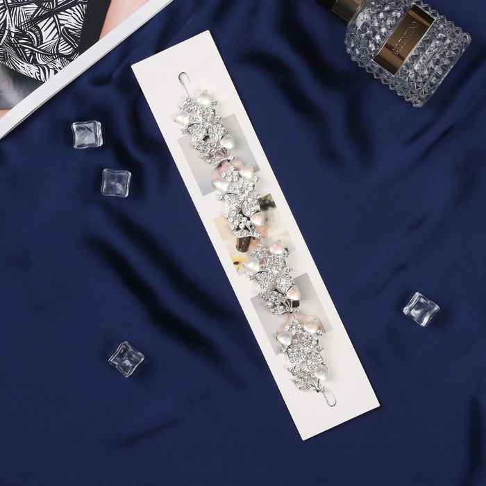 Аксессуар для волос  Аксессуар для волос "Леона" лепестки, 26 см, серебро