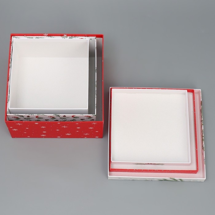 Набор подарочных коробк 3 в 1 «Новогодняя пора», 18 х 18 х 10 – 22 х 22 х 12 см, Новый год