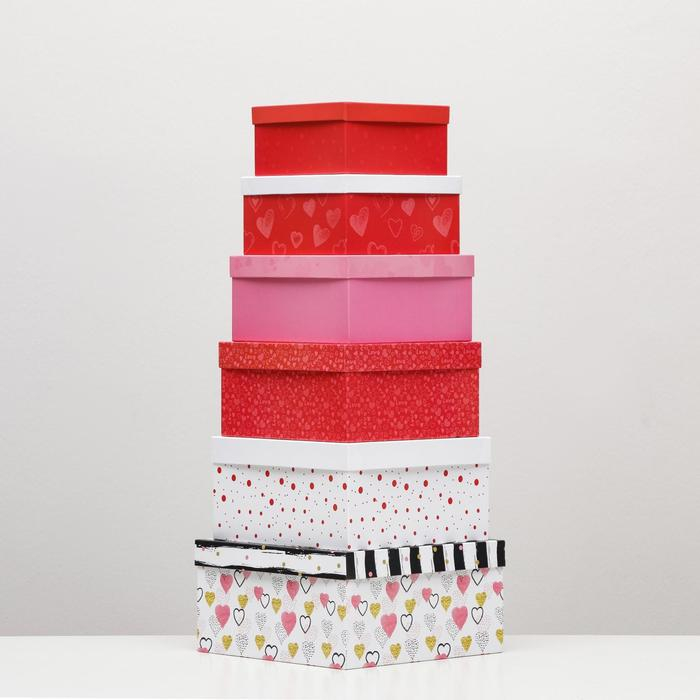Набор коробок 6 в 1 Набор коробок 6 в 1 "Признание в любви", 25,5 х 25,5 х 13 - 16 х 16 х 8 см
