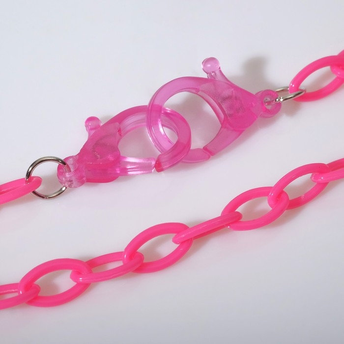 Колье «Цепь» карабин, цвет ярко-розовый, L=35 см Колье «Цепь» карабин, цвет ярко-розовый, L=35 см