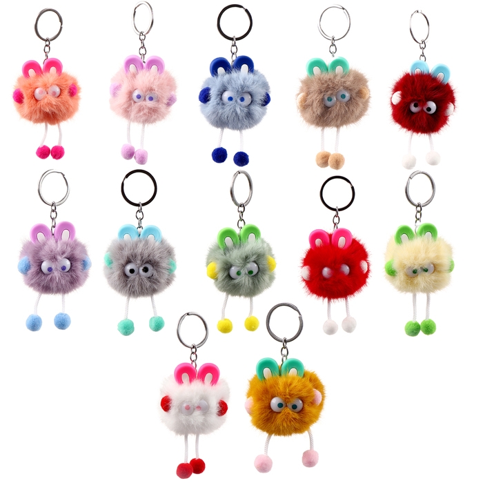 Мягкая игрушка «Пушистик с ушками» на брелоке, 10 см, цвет МИКС Мягкая игрушка «Пушистик с ушками» на брелоке, 10 см, цвет МИКС