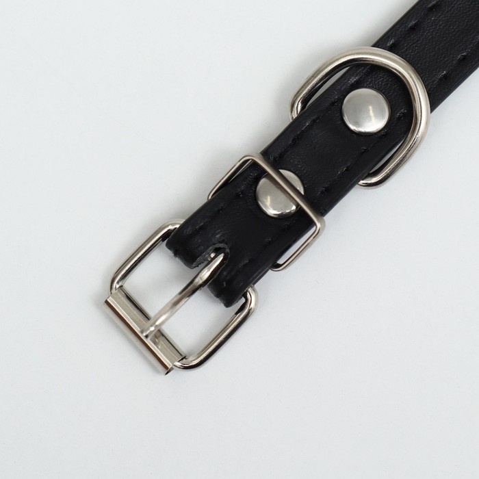 Ошейник с затупленными шипами 38 х 1,5 см, ОШ 26-33, морозостойкий материал PU, чёрный Ошейник с затупленными шипами 38 х 1,5 см, ОШ 26-33, морозостойкий материал PU, чёрный