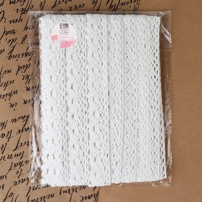 Кружево вязаное, 25 мм × 15 ± 1 м, цвет белый Кружево вязаное, 25 мм × 15 ± 1 м, цвет белый