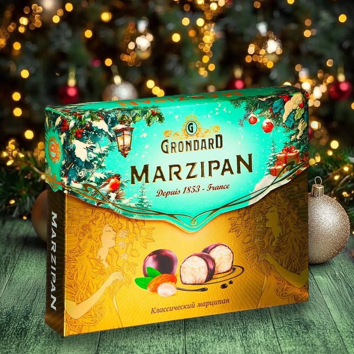 Конфеты глазированные Конфеты глазированные "Марципановые классические", 126 г, Новый год