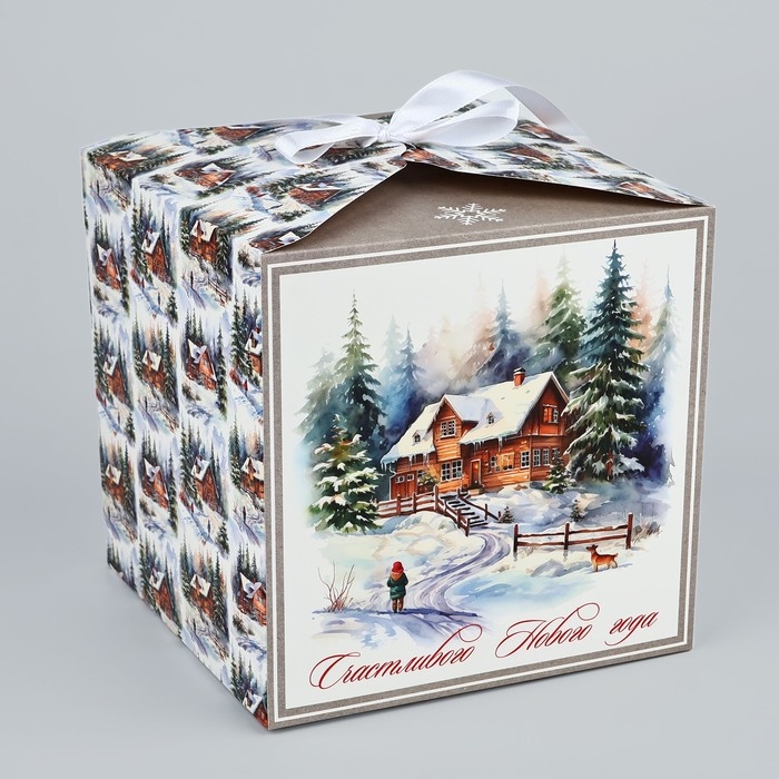 Коробка подарочная новогодняя складная «Зимняя сказка», 18 х 18 х 18 см, Новый год Коробка подарочная новогодняя складная «Зимняя сказка», 18 х 18 х 18 см, Новый год