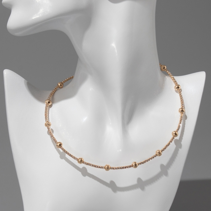 Набор 2 предмета колье, браслет «Ноэль» бусины №6, цвет белый в золоте Набор 2 предмета колье, браслет «Ноэль» бусины №6, цвет белый в золоте