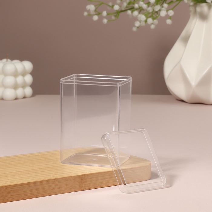 Органайзер для ватных палочек, с крышкой, 6.5×5.8×9.5 см, в пакете, прозрачный Органайзер для ватных палочек, с крышкой, 6.5×5.8×9.5 см, в пакете, прозрачный