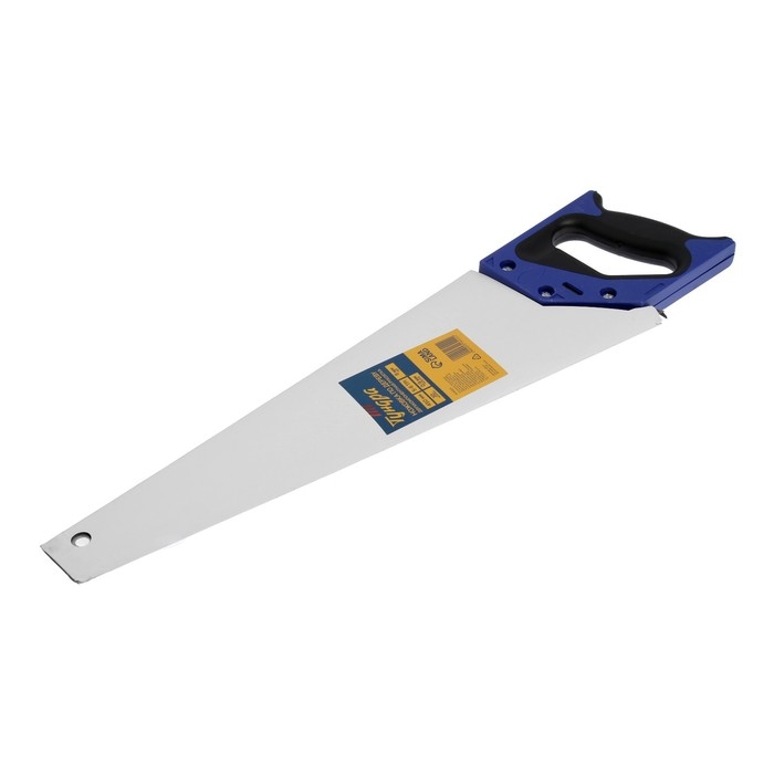 Ножовка по дереву ТУНДРА, 2К рукоятка, 3D заточка, большой зуб 8 мм, 7-8 TPI, 450 мм Ножовка по дереву ТУНДРА, 2К рукоятка, 3D заточка, большой зуб 8 мм, 7-8 TPI, 450 мм