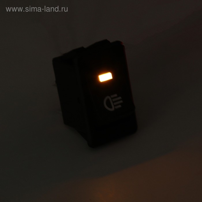 Кнопка выключатель, с подсветкой, пластик, чёрный Кнопка выключатель, с подсветкой, пластик, чёрный