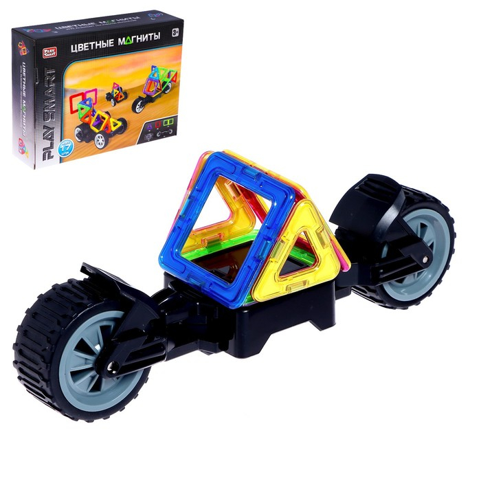 Конструктор магнитный «Цветные магниты», 17 деталей Конструктор магнитный «Цветные магниты», 17 деталей