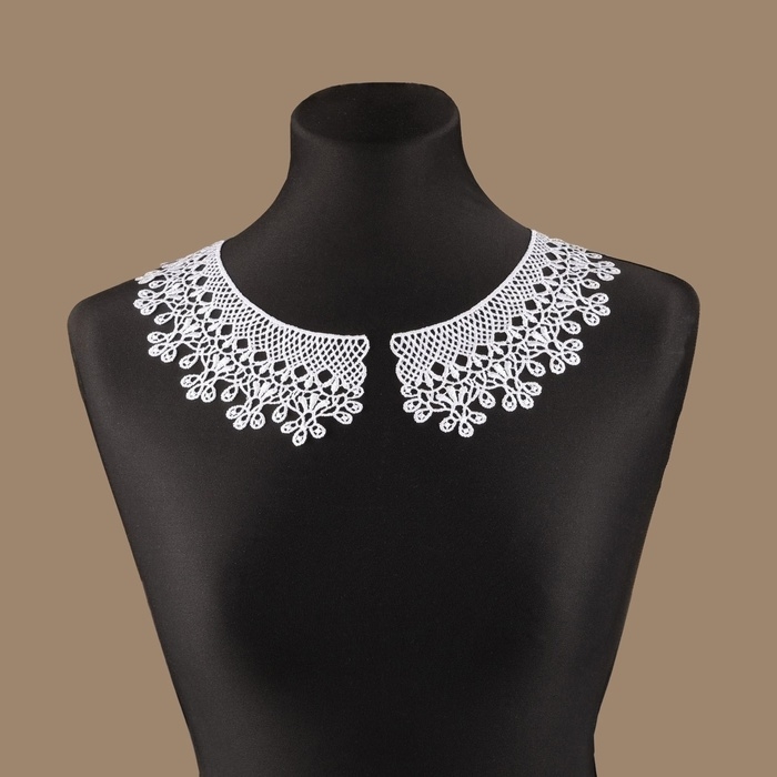 Воротник пришивной, гипюровый, 23 × 7,5 см, цвет белый Воротник пришивной, гипюровый, 23 × 7,5 см, цвет белый