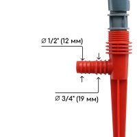 Распылитель 5−лепестковый, штуцер под шланги 1/2" (12 мм) − 5/8" (16 мм) − 3/4" (19 мм), пика, пластик, Greengo