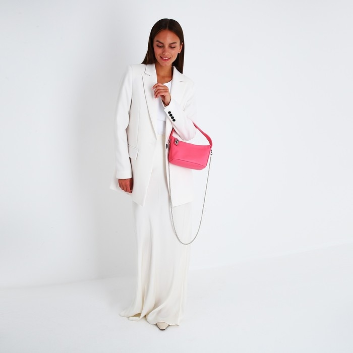 Сумка-багет на молнии, цепочка, цвет розовый Сумка-багет на молнии, цепочка, цвет розовый