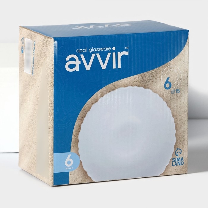 Набор салатников «Дива», 15,5×5 см, 6 шт, стеклокерамика, цвет белый Набор салатников «Дива», 15,5×5 см, 6 шт, стеклокерамика, цвет белый