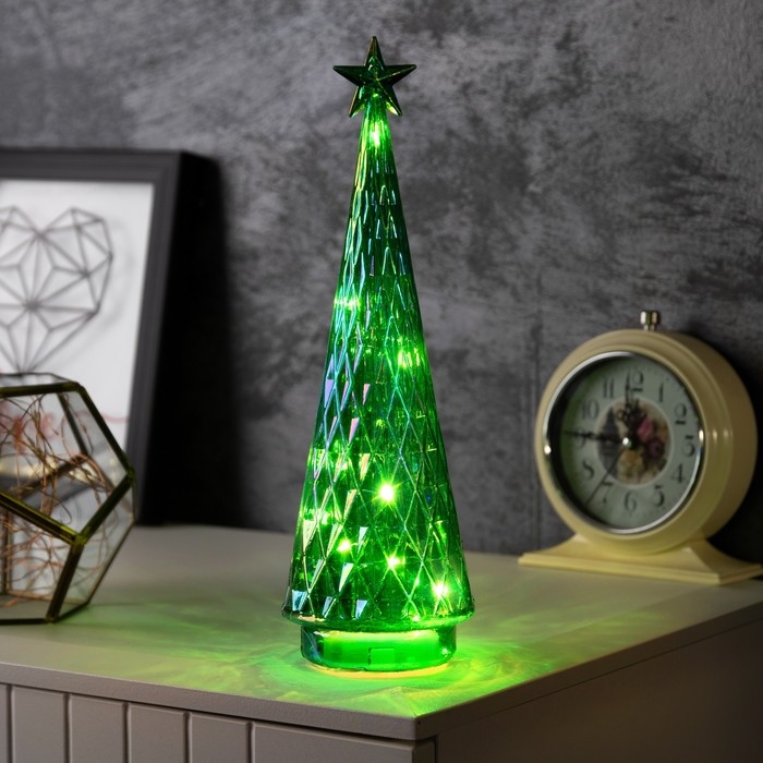 Фигура световая Фигура световая "Елка-хамелеон", 28.5х8.5 см, 10 LED, батарейки АААх2 (нет в комплекте), свечение тёплое белое