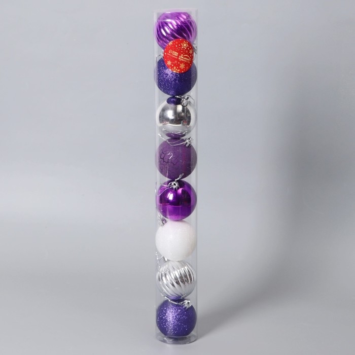 Набор шаров пластик d-6 см, 8 шт Набор шаров пластик d-6 см, 8 шт "Джина" микс