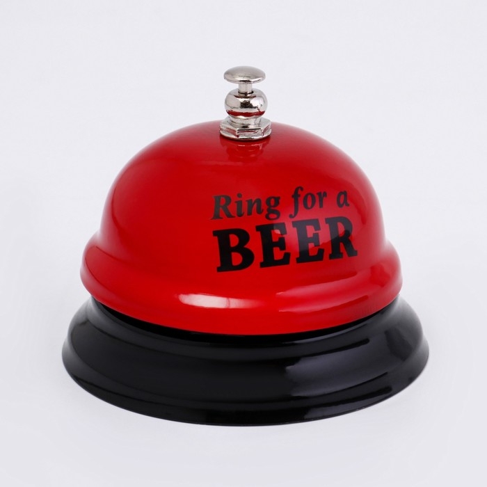 Звонок настольный  Звонок настольный "Ring for a beer", 7.5 х 7.5 х 6 см, красный